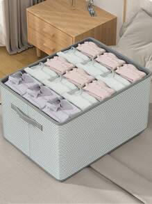 Clothing Storage Box With Lid, Large Capacity Home Organizer Bin, Cabinet Wardrobe Storage Basket Container - Multicolor - View 6