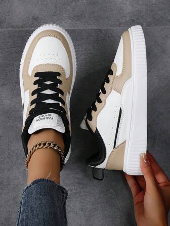 Fall/Winter Women's Sports Shoes, Breathable Casual Sneakers Women Fashionable Lightweight Skate Shoes, Flat Skateboarding Shoes