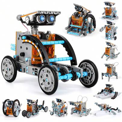 HENGPHY 12-In-1 Stem Solar Robot Kit Toys For Kids 8 9 10 11 12 13 Years Old, Educational Building Gear Toy With 190 Pieces, Science Experiment Set For Kids Boys Girls Christmas Birthday Gifts