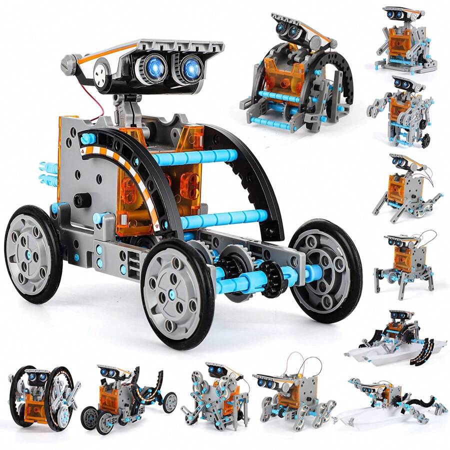 HENGPHY 12-In-1 Stem Solar Robot Kit Toys For Kids 8 9 10 11 12 13 Years Old, Educational Building Gear Toy With 190 Pieces, Science Experiment Set For Kids Boys Girls Christmas Birthday Gifts - 彩色 - 查看 1