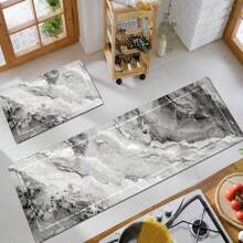 1 件装硅胶垫厨房地板地毯四季硅胶垫，灰色天然大理石纹，舒适柔软，可缓冲和减轻疲劳，吸水防滑快干耐磨，适用于厨房/餐厅/洗衣房/书房/走廊/浴室/入口