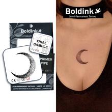 1 套革命性技术纹身、半永久纹身、天使、大胆墨水临时纹身、假纹身、防水、真实纹身外观、植物基、纹身、月亮、MNF072 - 黑色 - 查看 2