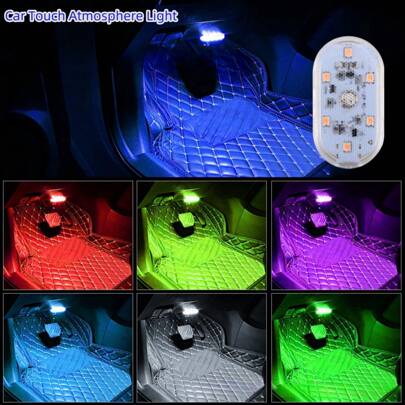 1 件装汽车氛围灯触摸灯后备箱照明触摸传感器阅读 LED 装饰灯内置 150mAh 可充电电池适用于家用柜子、床头
