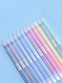 1 Bộ 12 Bút Bi Trong Suốt Màu Mờ, Đầu 0.5 Mm, Học Sinh/Sử Dụng Hàng Ngày - Nhiều màu - Xem 6