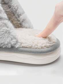 Women Slippers Warm Plush Indoor Home Slippers Couples Winter Non-Slip House Shoes