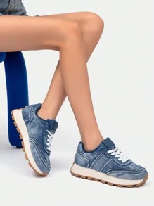 Alan Vincent [Light Freedom Series] Scarpe blu da donna per la primavera 2025, nuovi stile con suola spessa, scarpe sportive confortevoli e alla moda, sneaker casual da donna per uso quotidiano, scarpe da festa all'aperto, scarpe da donna blu, scarpe Cortez per studenti ragazze, scarpe casual Cortez adatte per ogni occasione - Blu - Visualizzare 7