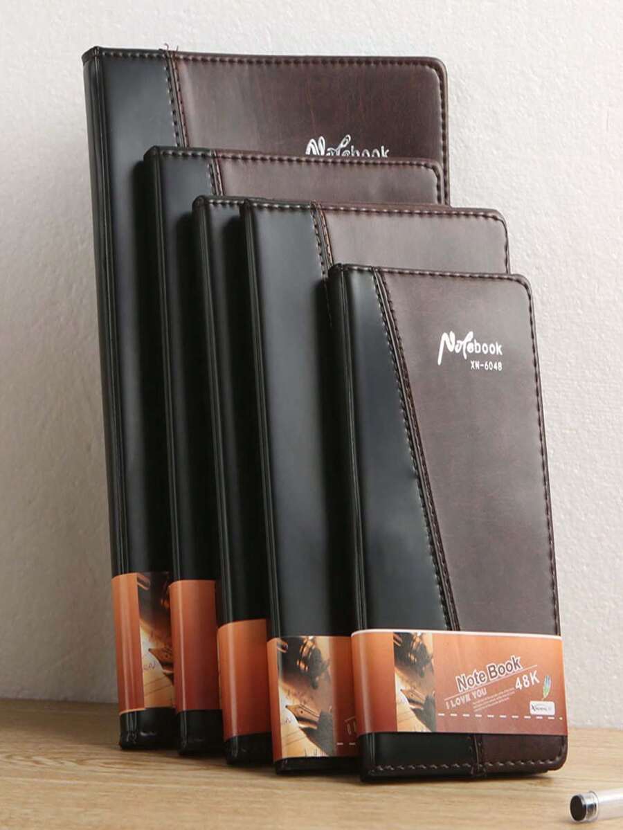 1pc Professional Office Business PU Leather Notebook - Multicolor - View 1