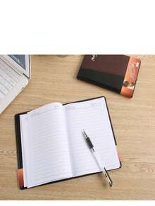 1pc Professional Office Business PU Leather Notebook - Multicolor - View 8