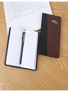 1pc Professional Office Business PU Leather Notebook - Multicolor - View 7