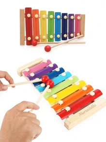 1 Dụng cụ âm nhạc 8 nốt bằng gỗ thủ công tùy chỉnh, lý tưởng cho quà tặng kỷ niệm ngày lễ, dụng cụ cầm tay 8 nốt, đồ chơi bằng gỗ tương tác đánh thức phối hợp tay-não, quà tặng ngày trẻ em - Nhiều màu - Xem 2