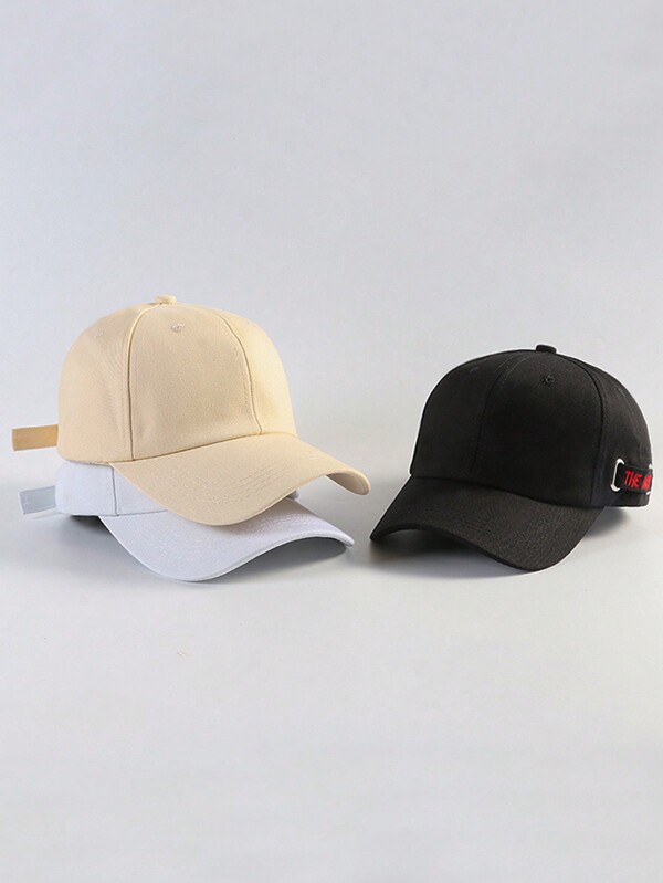 طقم قطعة واحدة - قبعة بيسبول الأكثر أناقة وتعددية للربيع والصيف للرجال والنساء، قبعة بزر خلفي بلون واحد، قابلة للتعديل للطلاب