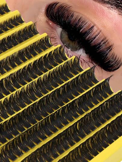 8-16 mm Boucle D DIY 200 pièces Cils en grappe, Extensions 80D volumineuses et moelleuses Faux cils individuels, Cils en faux vison, Cils en grappe réutilisables, Cils en grappe, Cils individuels, Cils, Faux cils