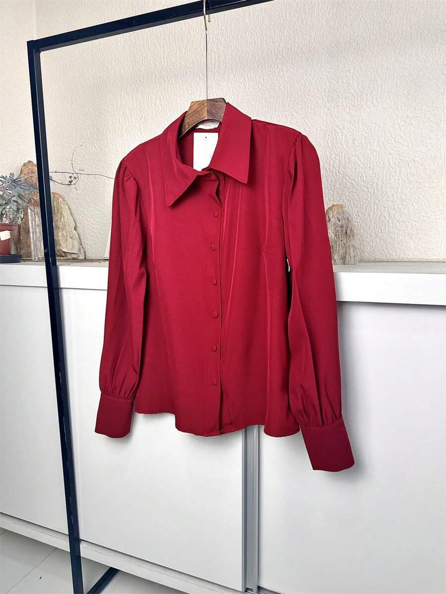 JEMMY FASHION Women's White Shirt With Puff Sleeves - Xem 1