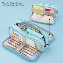 3-Layer Large Capacity Pencil Case, School Multifunction Double-Zipper Pencil Pouch, Stationery Supplies, Desk Storage Bag, Education Gifts, Creative Cosmetic Bags Back To School,Back To School,School Supplies - 21cm*9cm*5cm - View 15