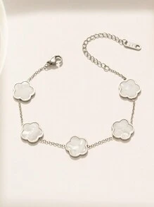 1 件时尚精致幸运四叶草花瓣手链，时尚百搭，适合女性情人节、妈妈、母亲、母亲节、礼物 - 彩色 - 查看 11