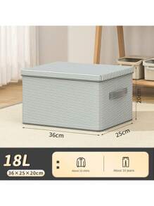 Clothing Storage Box With Lid, Large Capacity Home Organizer Bin, Cabinet Wardrobe Storage Basket Container - Multicolor - View 17