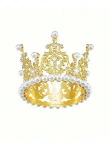 Crowns For Flower Bouquets Golden Silvery Small Crown Queen, Mini Crown Princess Headpiece Mini Tiara Decoration, ForBridal Wedding Royal Themed Decor Birthday Party, Party Decor, Party Supplies