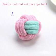 5 piezas Juego de cuerdas para masticar para perros, bola de cuerda juguete para gato y perro, palitos y juguetes para masticar para cachorros, suministros para mascotas pequeñas - Rosa - Ver 5