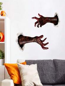Halloween Creepy 3D Creative Ghost Hand Window Sticker, Halloween Zombie Hand Wall Sticker, Halloween Decoration - Multicolor - View 6