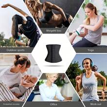 Sports Outdoor Women Waist Trainer Corset For Everyday Wear Steel Boned Tummy Control Body Shaper With Adjustable Hooks Shapewear Waist Trainer Corset Gym Accessories For Belly Slimming Girdles, Lumbar Girdles For Belly Slimming Corset Black Spring - Black - View 10