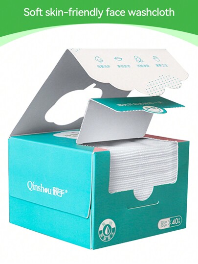 SHEIN X Milania 80pcs/40pcs/30pcs Two Specifications Of Disposable Towels(Paper Size 20*20cm),Makeup Remover Wipes,Boxed Disposable Face Towels, Family Size,Suitable For Men And Women, Soft And Skin-Friendly,Suitable For Makeup Removal, Face Cleansing, Shoe Shine, Items Or Household Cleaning.