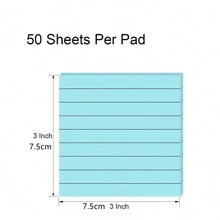 600 Sheets Transparent Sticky Notes With Lines, 12 Pads Lined Translucent Sticky Notes 3x3 Inch Clear For Aesthetic School Office Supplies Back To School