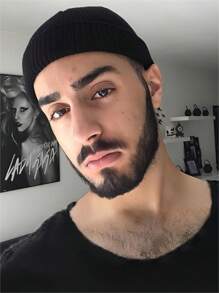 1pc Unisex Knitted Beanie Hat Short No Brim Reversible Warm Cap - Multicolor - View 3