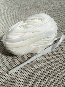 1pc Iridescent White DIY Metallic Shiny Fabric Ribbon, Soft Craft Material For Handmade Weaving Toy - White - View 9
