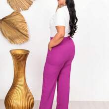 A-Lows A&L Women's Dune Pantalone Pants With Elastane - 玫瑰紅 - 查看 3