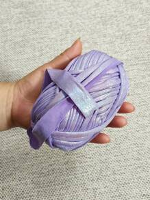 1 pieza de cuerda de tela metálica brillante e irisdecente de color morado claro para materiales de tejido y manualidades - Púrpura malva - Ver 6