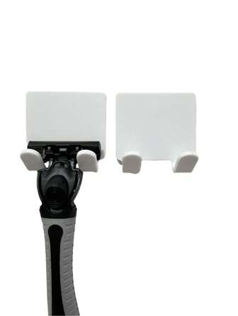 2 件白色剃须刀挂钩，适用于家庭，无需钻孔钥匙插头珠宝毛巾淋浴浴室墙壁收纳挂钩，浴室配件，房间装饰