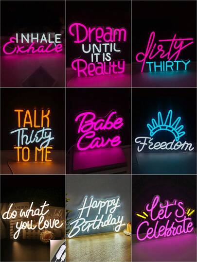 1pc Neon Light Wall Decor LED Letter Multi-Color Decorative Light, Suitable For Room, Gym, Bedroom, Birthday, Bar