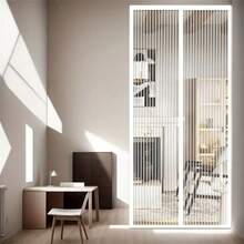 1 Set Of Magnetic Screen Doors (Black), Self Sealing Heavy-Duty Hands-Free Mesh Partitions, Insect Proof - White - View 3
