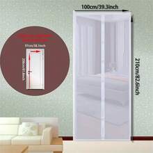 1 Set Of Magnetic Screen Doors (Black), Self Sealing Heavy-Duty Hands-Free Mesh Partitions, Insect Proof - White - View 4