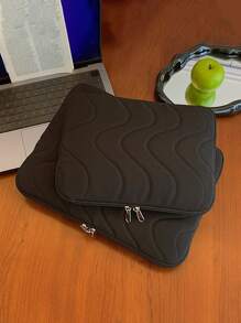 1 件简约时尚百搭纯色 PU 皮革材料,几何图案印花,大容量拉链开合方形包女士手提包,适合旅行、工作和度假,手提包 11 13 英寸便携式桌面保护袋,适用于 Mac Book HP ASUS 平板电脑手提包保护套 9-11 英寸兼容 Ipad Air 4 5 Pro 11 Mini 5 6 IPad 保护套兼容小米 5 三星华为 - 黑色 - 查看 3