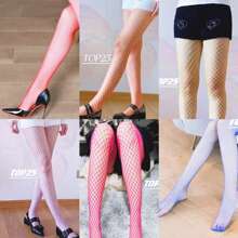 Vibrant Fishnet Stockings Multicolor Adult Sexy Fishnet Stockings - Orange - View 1