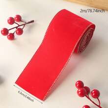 1 Rollo de 2m de Cinta, Rollo de Tela de Lino con Moño de Arpillera, Cinta con Patrón de Copos de Nieve y Borde de Alambre Metálico, para Empaque y Decoración - Multicolor - Ver 17