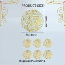 1/3/18pcs Luxury Round Placemats & Square Table Runners, Wedding Party Celebration Decor, Metal Mesh Gold Foil Placemats, Usable Gold & Silver Round Placemats, Gold Foil Metal Mesh Small Mats, For Christmas Valentine Party Decorations, Gold & Silver - Multicolor - View 22