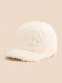 1pc Fashionable Rabbit Fur Brim Baseball Cap, Versatile For Women In Autumn/Winter - Multicolor - View 16
