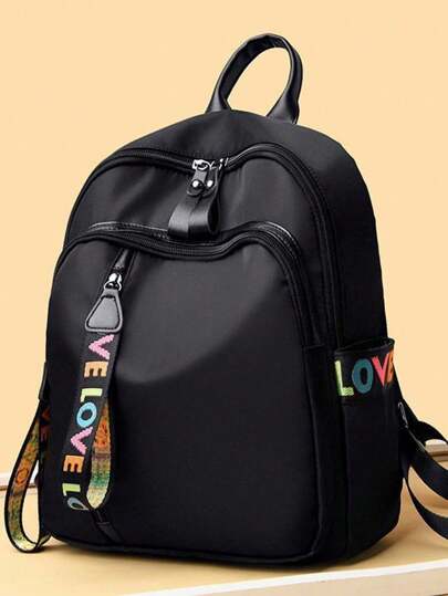 Backpack For The School Season - Stylish Korean-Style Backpack Made Of Canvas, Solid Color Design. Perfect For Your Small Shoulder Bag, Designed Especially For Women.