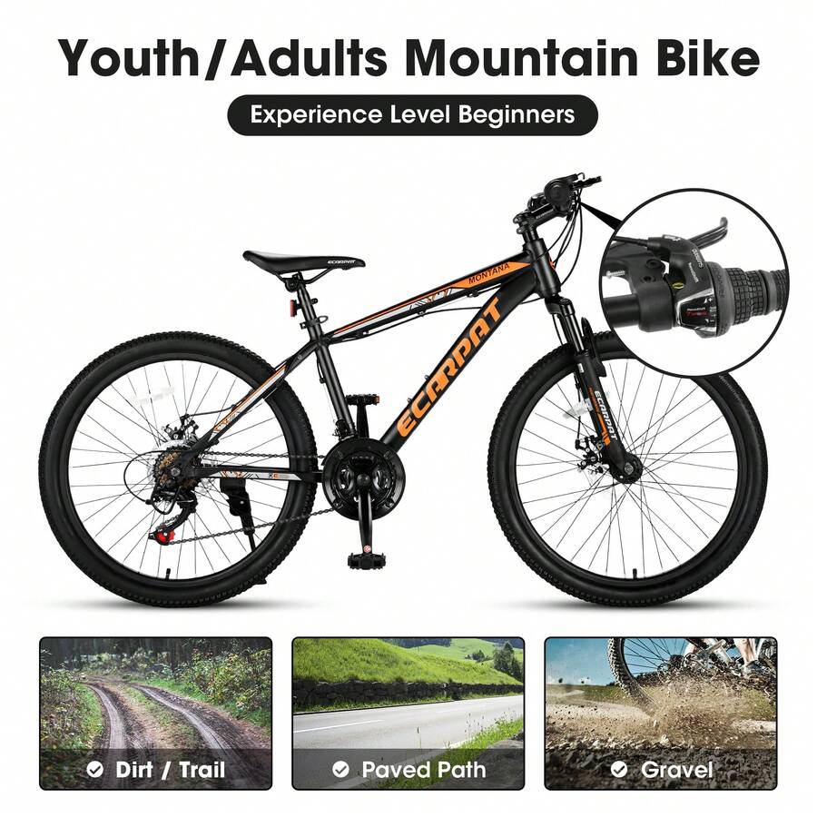 24 Inch Mountain Bike Bicycle For Adults Aluminium Frame Bike Shimano
