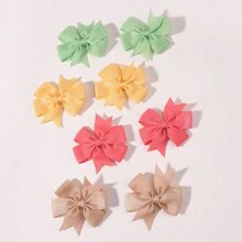 24pcs Cute Girl Bowknot Hair Clips, Minimalist Travel Style Hair Accessories Set, Pastel Colors, Gift For Girl - Multicolor - View 6
