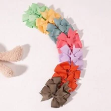 24pcs Cute Girl Bowknot Hair Clips, Minimalist Travel Style Hair Accessories Set, Pastel Colors, Gift For Girl - Multicolor - View 5