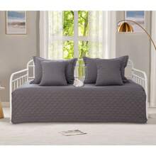 5-Piece Daybed Cover Set,Twin Cozy Daybed Bedding Sets For All Season Double Sided-Quilting Daybed Comforter Bedspread, Geometric Print Day Bed Cover Twin Bed With 4 Pillow Shams,39"X75"