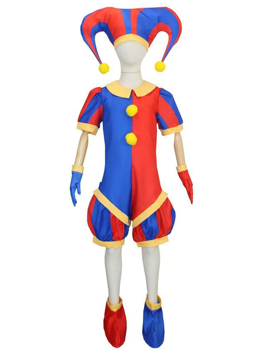 Cosplay Joker Jumpsuit Costume Set For Role Playing Halloween - Multicolor - View 1