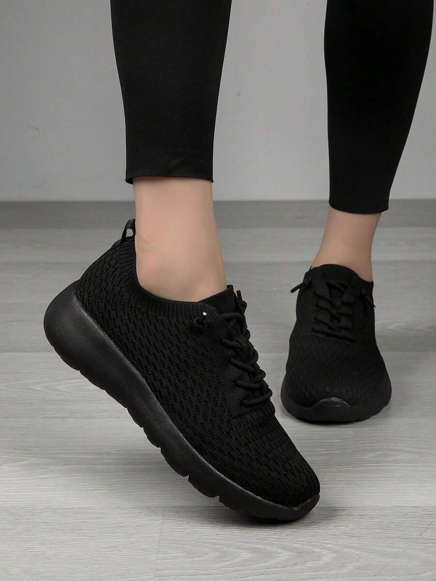 Damen Sportschuhe mit rutschfester Sohle, Obermaterial aus gestricktem, atmungsaktivem Material, weiche Sohle mit Stoßabsorption für Outdoor Fitness, Übungen und Lässig Running - Beige - Übersicht 1