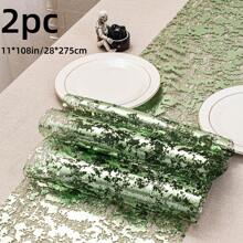 1/2 pezzi Runner da tavolo a ragnatela di Ognissanti da 11*108 pollici, ragnatela sottile con ragno arancione e zucca, adatto per decorazione tavolo per Ognissanti, festa in casa, vacanze. Opzioni multiple in oro e nero