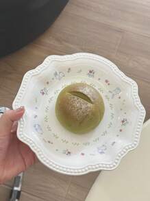 Đĩa thỏ đính ngọc trai giả tinh tế, đĩa thỏ sáng tạo đơn giản và tươi mới, chạm nổi bằng gốm sứ, thích hợp cho nhà hàng, quán cà phê và phòng khách. Quà tặng Giáng sinh - Đĩa thỏ đính cườm tinh xảo - Xem 5