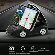 1pc Foldable & 360° Rotatable Car Model Mobile Phone Holder Bracket, Fits Universal Smartphone, Car Accessories - one-size - View 2