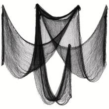 1 szt. Czarna, upiorna, tajemnicza tkanina, dekoracja na Halloween, odpowiednia na imprezę Halloween, imprezę noworoczną i inne imprezy